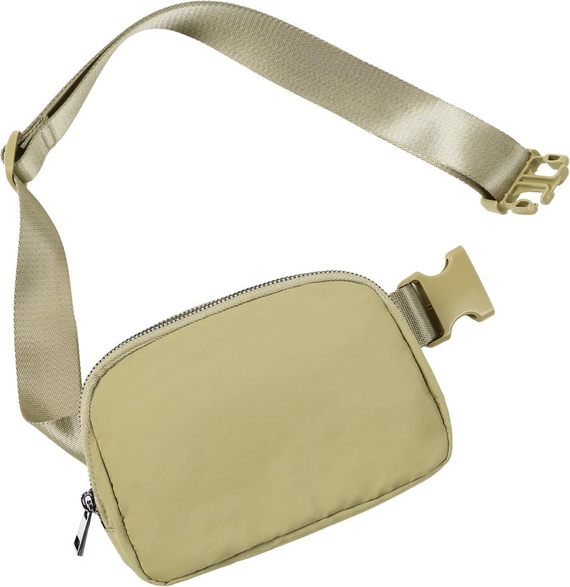 ODODOS Unisex Mini Belt Bag with Adjustable Strap Small Fanny Pack for Workout Running Traveling Hiking, Khaki Green - Image 1